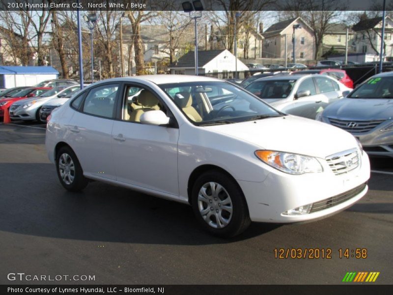 Nordic White / Beige 2010 Hyundai Elantra GLS