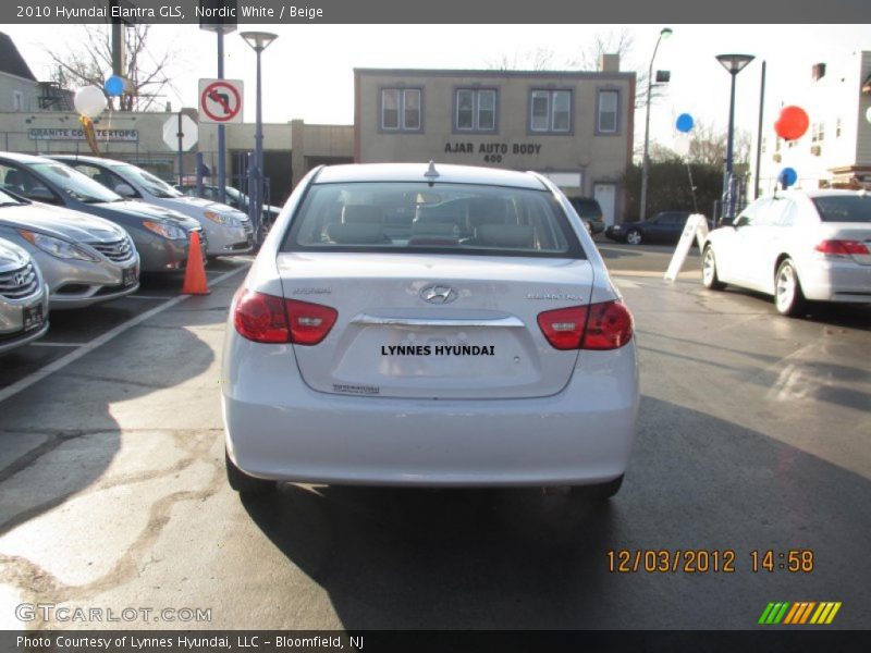 Nordic White / Beige 2010 Hyundai Elantra GLS