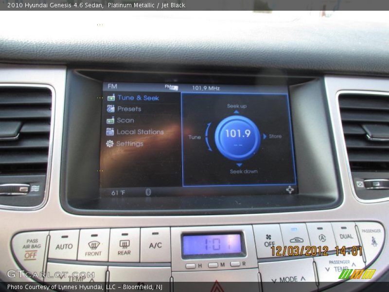 Platinum Metallic / Jet Black 2010 Hyundai Genesis 4.6 Sedan