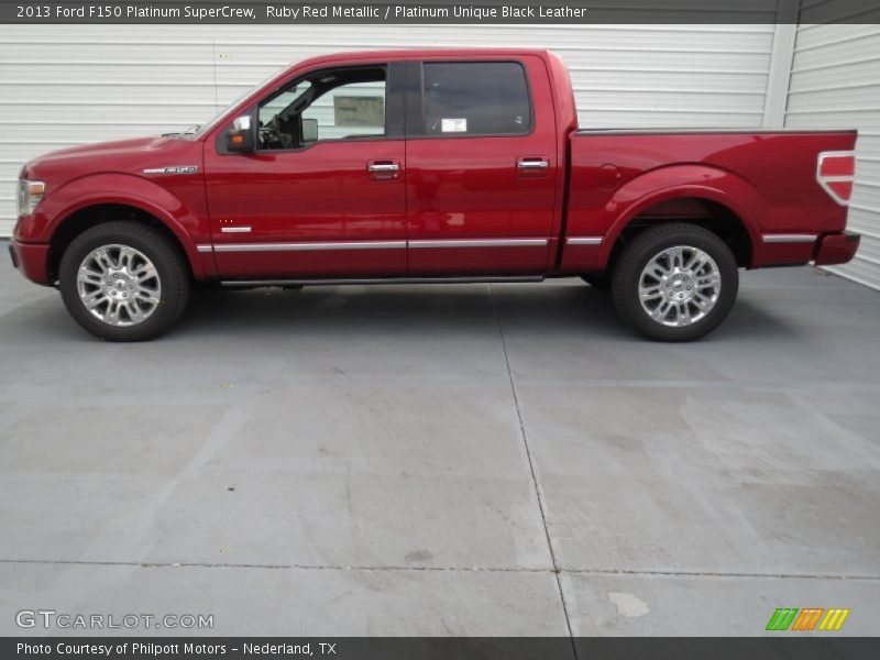 Ruby Red Metallic / Platinum Unique Black Leather 2013 Ford F150 Platinum SuperCrew