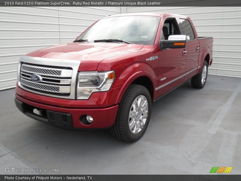 Ruby Red Metallic / Platinum Unique Black Leather 2013 Ford F150 Platinum SuperCrew