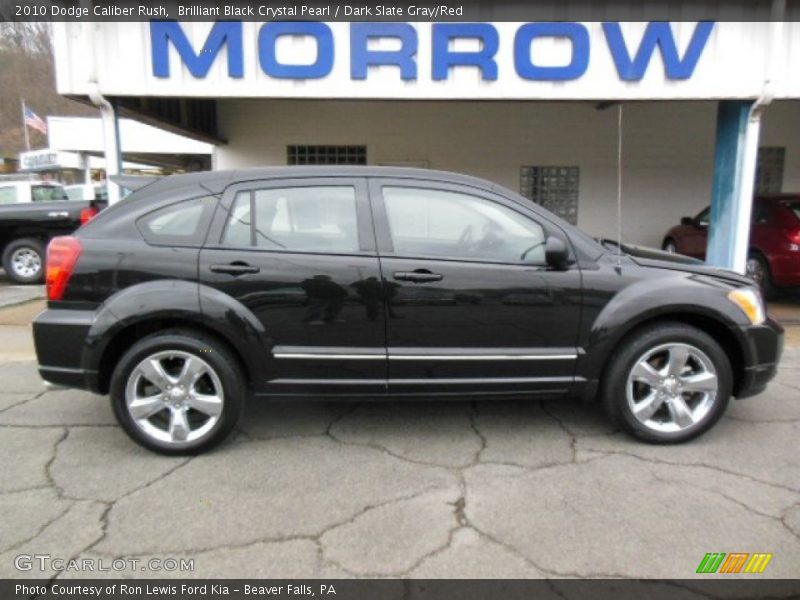 Brilliant Black Crystal Pearl / Dark Slate Gray/Red 2010 Dodge Caliber Rush