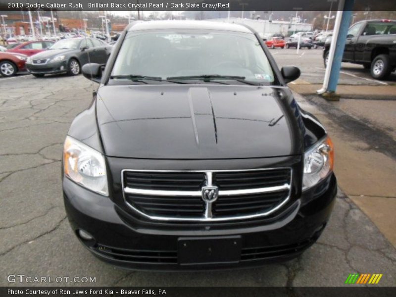 Brilliant Black Crystal Pearl / Dark Slate Gray/Red 2010 Dodge Caliber Rush