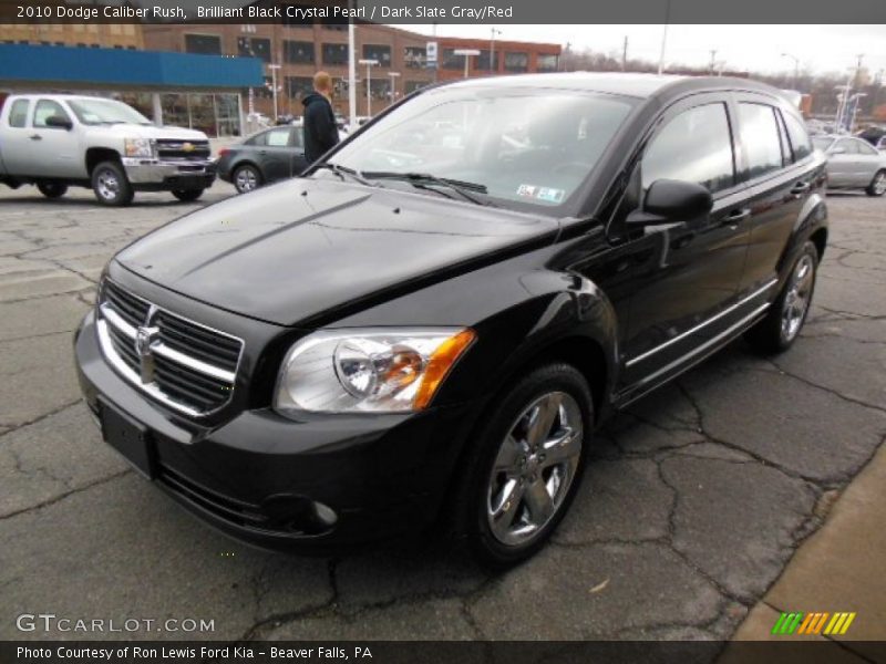 Brilliant Black Crystal Pearl / Dark Slate Gray/Red 2010 Dodge Caliber Rush