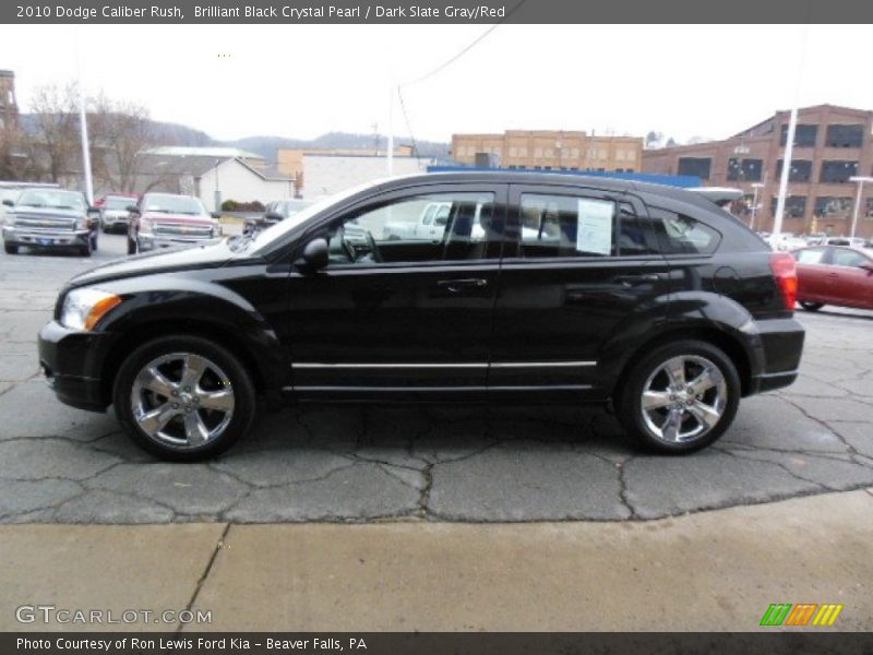 Brilliant Black Crystal Pearl / Dark Slate Gray/Red 2010 Dodge Caliber Rush