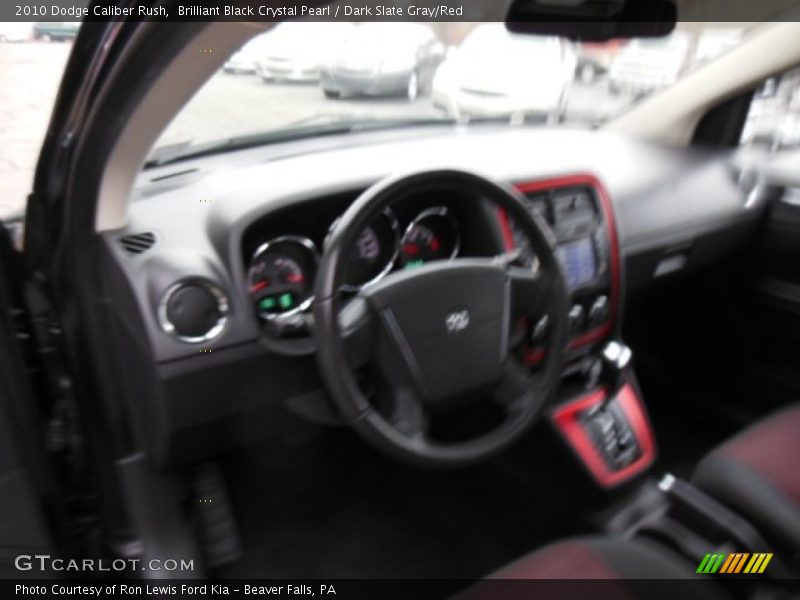 Brilliant Black Crystal Pearl / Dark Slate Gray/Red 2010 Dodge Caliber Rush