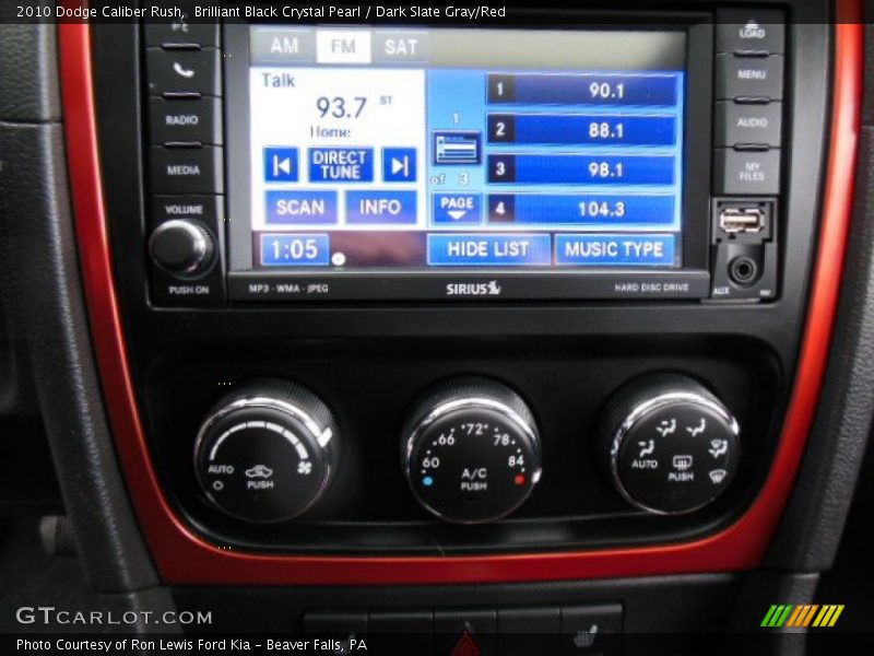 Controls of 2010 Caliber Rush