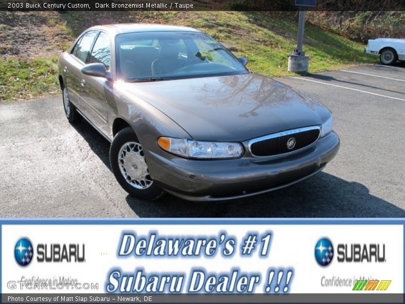 Dark Bronzemist Metallic / Taupe 2003 Buick Century Custom