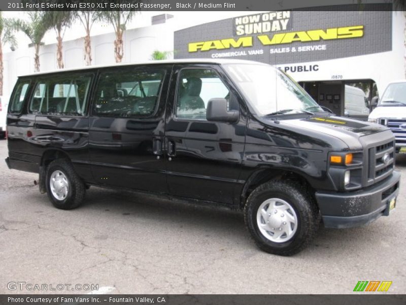Black / Medium Flint 2011 Ford E Series Van E350 XLT Extended Passenger