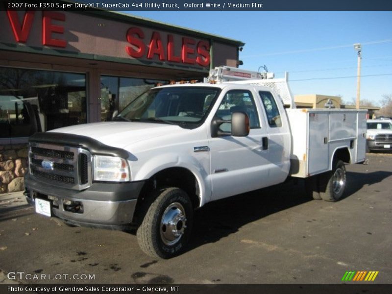 Oxford White / Medium Flint 2007 Ford F350 Super Duty XLT SuperCab 4x4 Utility Truck