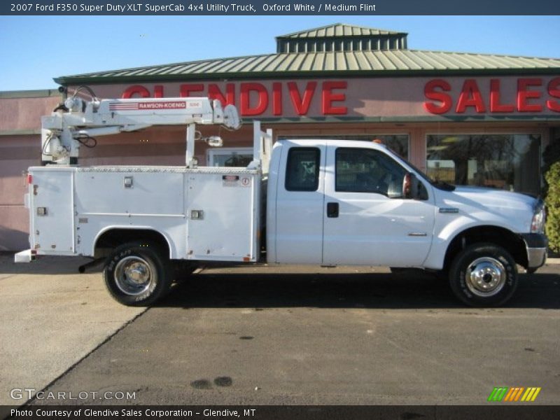 Oxford White / Medium Flint 2007 Ford F350 Super Duty XLT SuperCab 4x4 Utility Truck