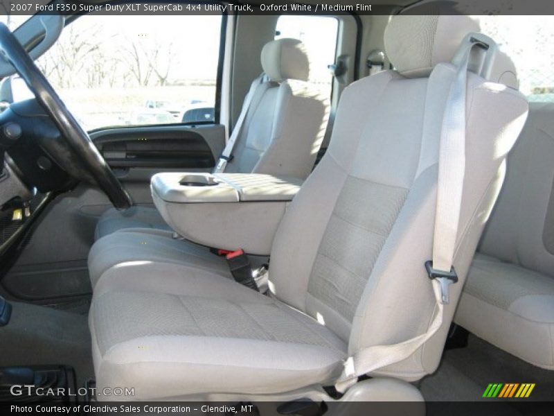 Oxford White / Medium Flint 2007 Ford F350 Super Duty XLT SuperCab 4x4 Utility Truck