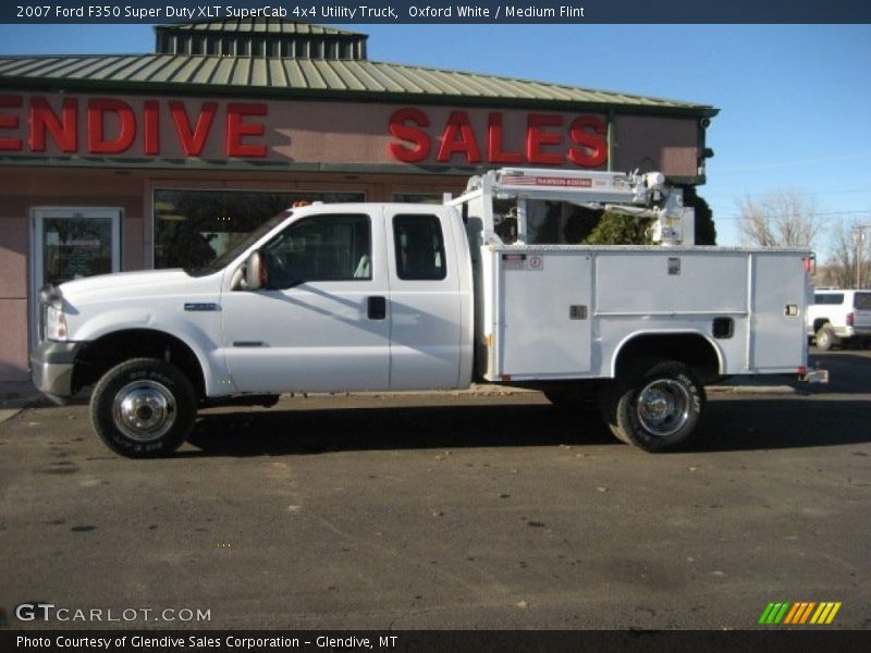 Oxford White / Medium Flint 2007 Ford F350 Super Duty XLT SuperCab 4x4 Utility Truck