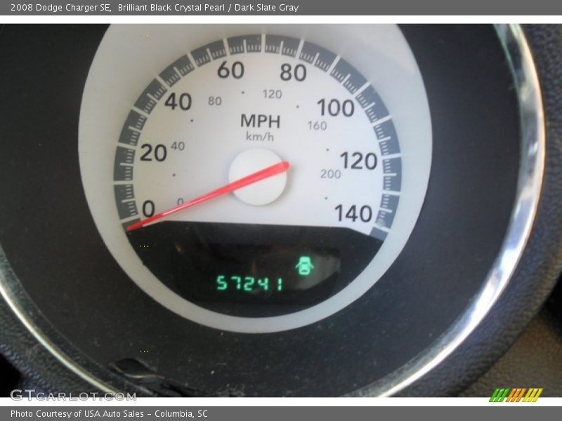 Brilliant Black Crystal Pearl / Dark Slate Gray 2008 Dodge Charger SE