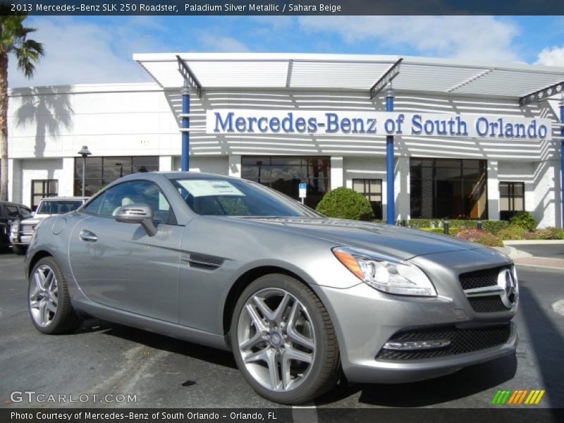 Paladium Silver Metallic / Sahara Beige 2013 Mercedes-Benz SLK 250 Roadster