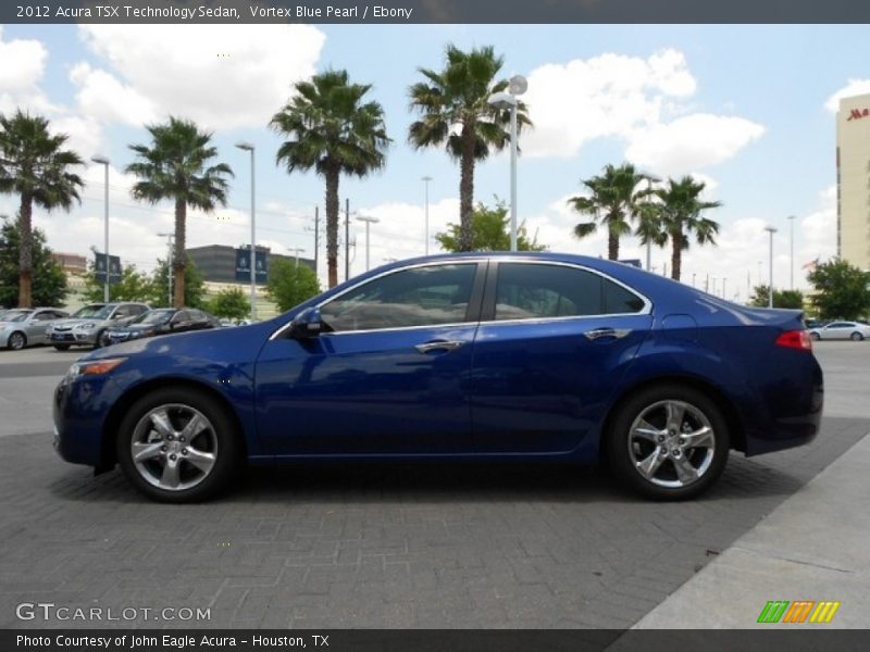 Vortex Blue Pearl / Ebony 2012 Acura TSX Technology Sedan