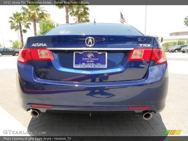 Vortex Blue Pearl / Ebony 2012 Acura TSX Technology Sedan