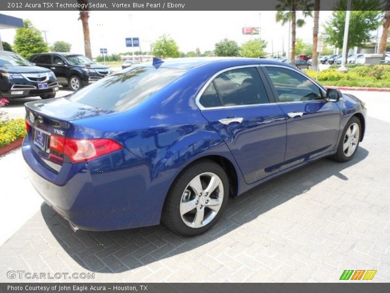 Vortex Blue Pearl / Ebony 2012 Acura TSX Technology Sedan