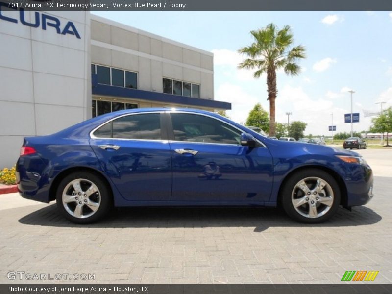 Vortex Blue Pearl / Ebony 2012 Acura TSX Technology Sedan