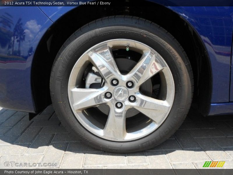 Vortex Blue Pearl / Ebony 2012 Acura TSX Technology Sedan