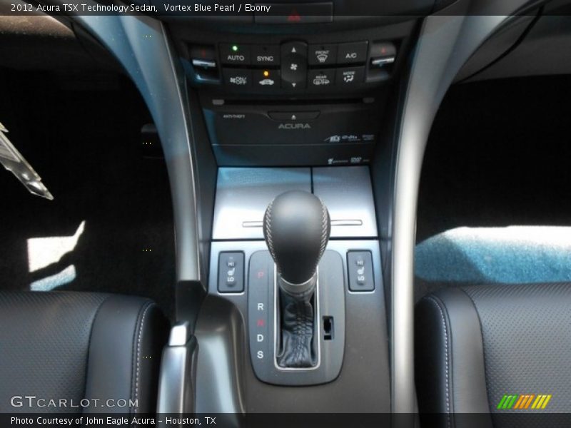 Vortex Blue Pearl / Ebony 2012 Acura TSX Technology Sedan