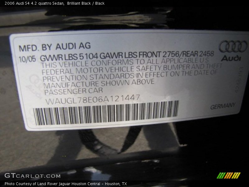 Brilliant Black / Black 2006 Audi S4 4.2 quattro Sedan