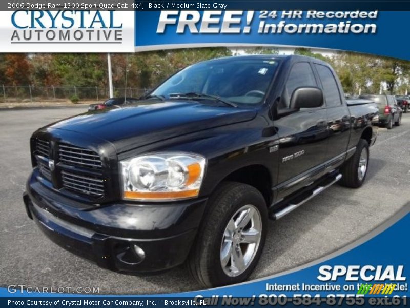 Black / Medium Slate Gray 2006 Dodge Ram 1500 Sport Quad Cab 4x4