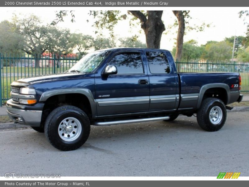Indigo Blue Metallic / Medium Gray 2000 Chevrolet Silverado 2500 LS Extended Cab 4x4
