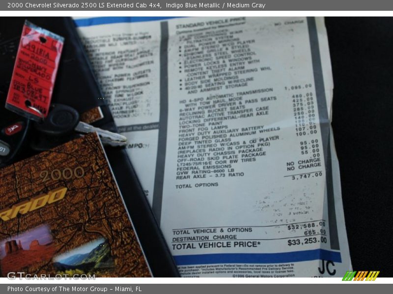 Indigo Blue Metallic / Medium Gray 2000 Chevrolet Silverado 2500 LS Extended Cab 4x4