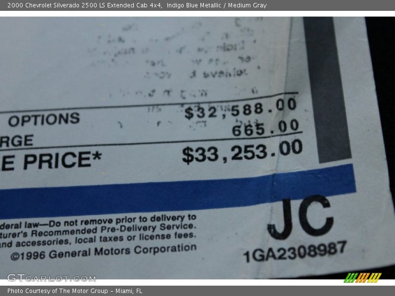 Indigo Blue Metallic / Medium Gray 2000 Chevrolet Silverado 2500 LS Extended Cab 4x4