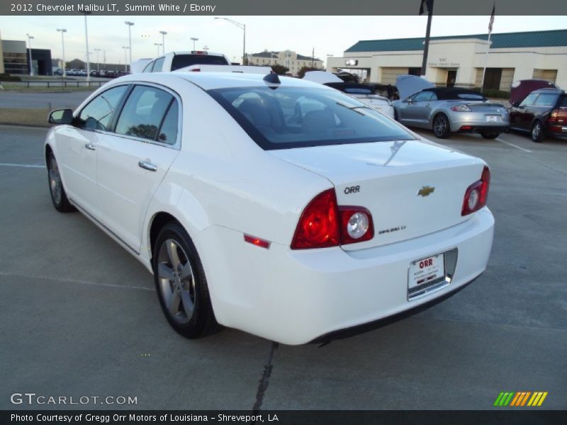 Summit White / Ebony 2012 Chevrolet Malibu LT