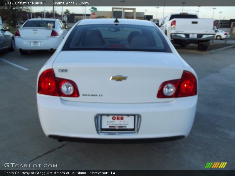 Summit White / Ebony 2012 Chevrolet Malibu LT