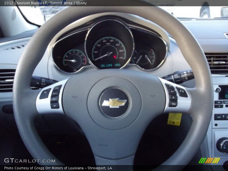 Summit White / Ebony 2012 Chevrolet Malibu LT