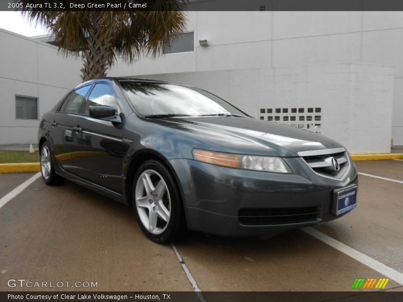 Deep Green Pearl / Camel 2005 Acura TL 3.2