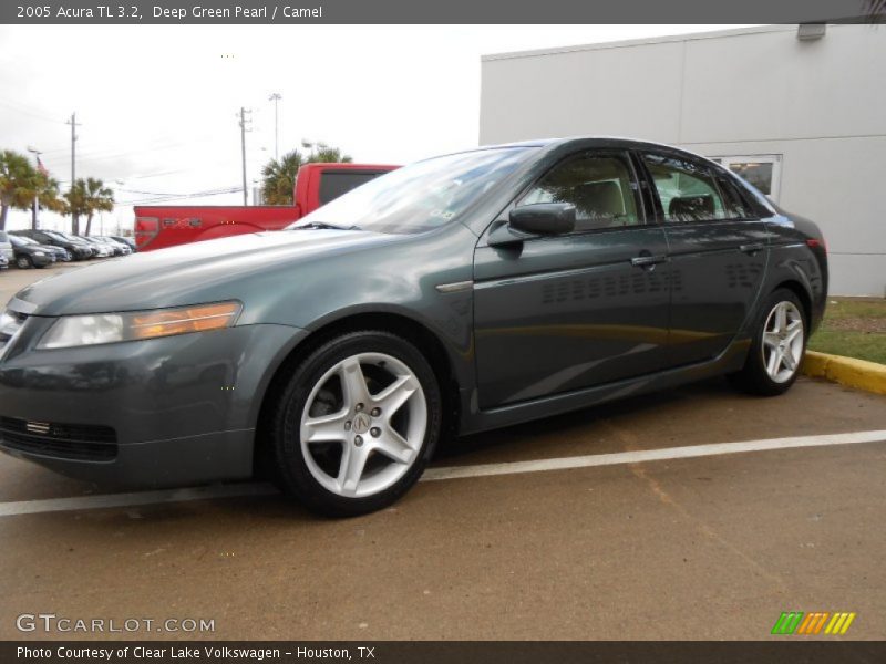 Deep Green Pearl / Camel 2005 Acura TL 3.2