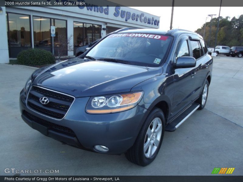 Steel Gray / Black 2008 Hyundai Santa Fe SE