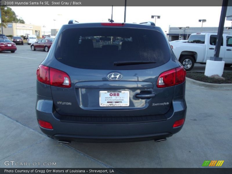 Steel Gray / Black 2008 Hyundai Santa Fe SE