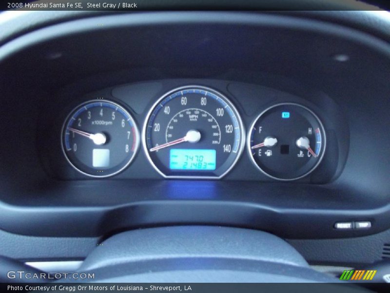 Steel Gray / Black 2008 Hyundai Santa Fe SE