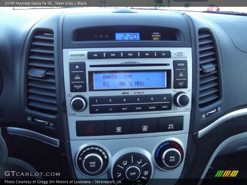 Steel Gray / Black 2008 Hyundai Santa Fe SE