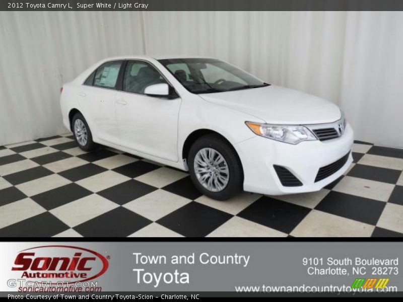 Super White / Light Gray 2012 Toyota Camry L