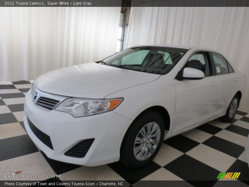 Super White / Light Gray 2012 Toyota Camry L