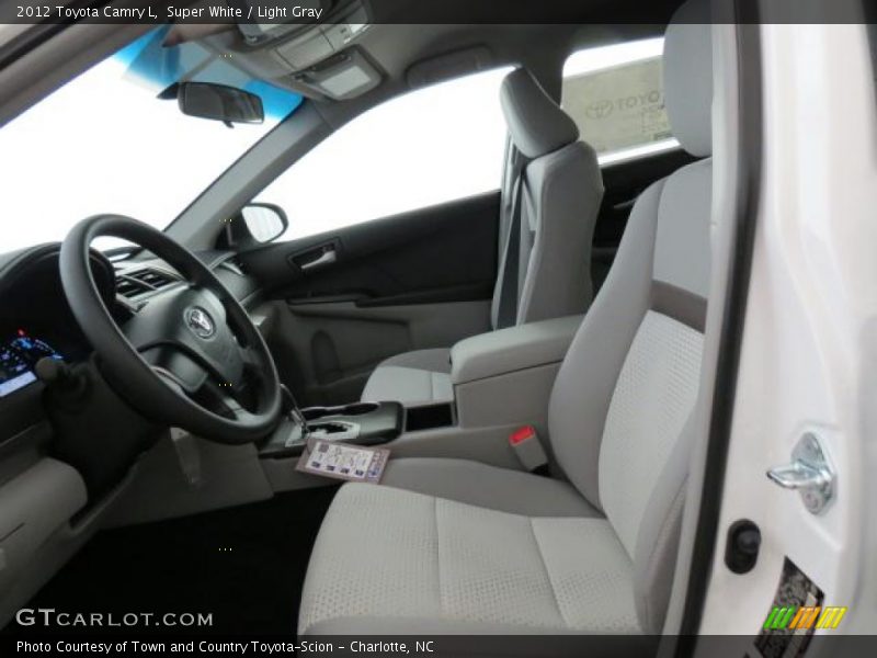 Super White / Light Gray 2012 Toyota Camry L