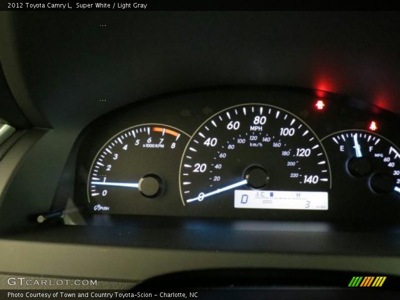 Super White / Light Gray 2012 Toyota Camry L