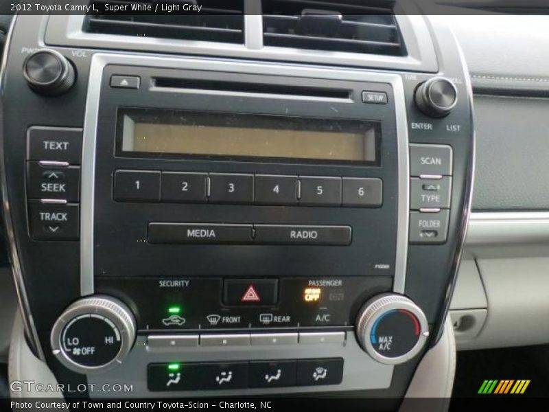 Super White / Light Gray 2012 Toyota Camry L