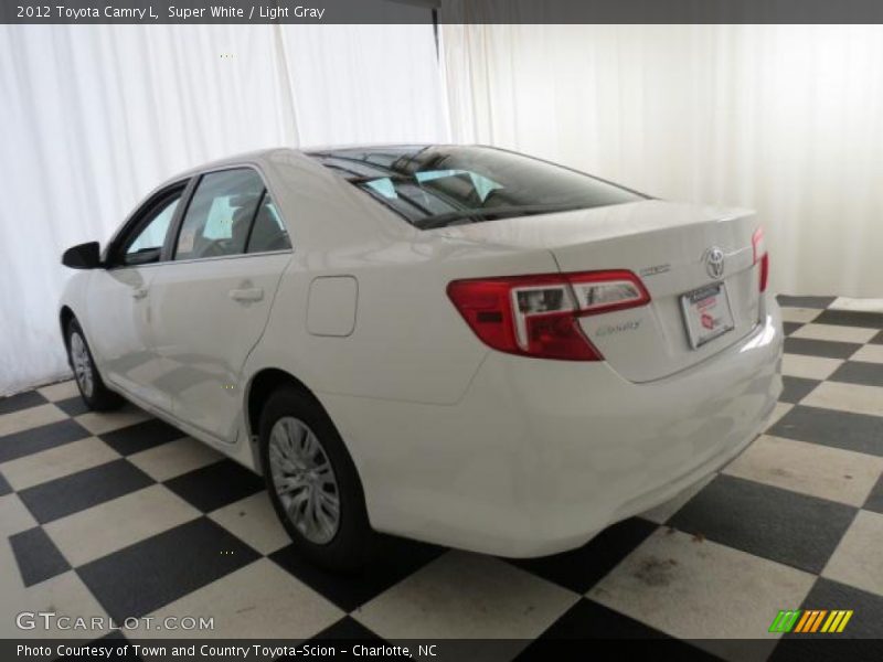 Super White / Light Gray 2012 Toyota Camry L