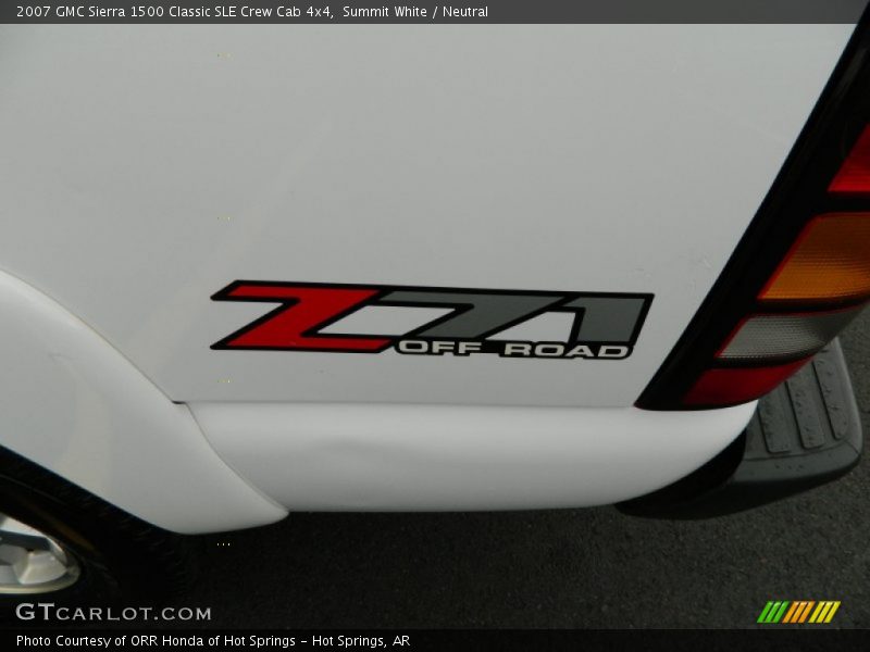 Summit White / Neutral 2007 GMC Sierra 1500 Classic SLE Crew Cab 4x4