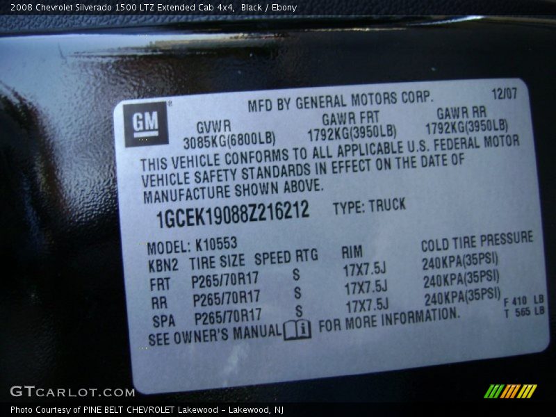Black / Ebony 2008 Chevrolet Silverado 1500 LTZ Extended Cab 4x4
