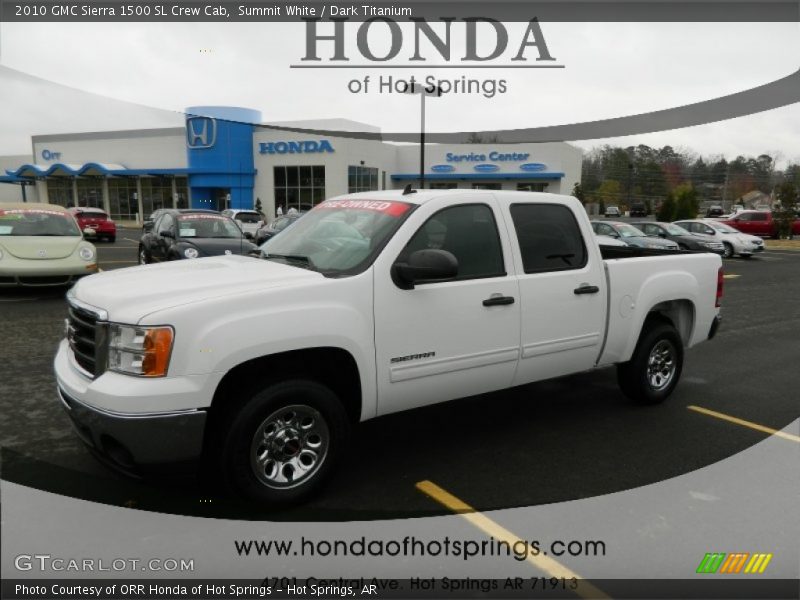 Summit White / Dark Titanium 2010 GMC Sierra 1500 SL Crew Cab