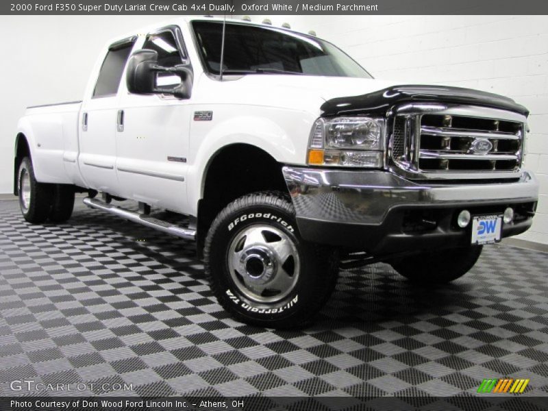 Oxford White / Medium Parchment 2000 Ford F350 Super Duty Lariat Crew Cab 4x4 Dually