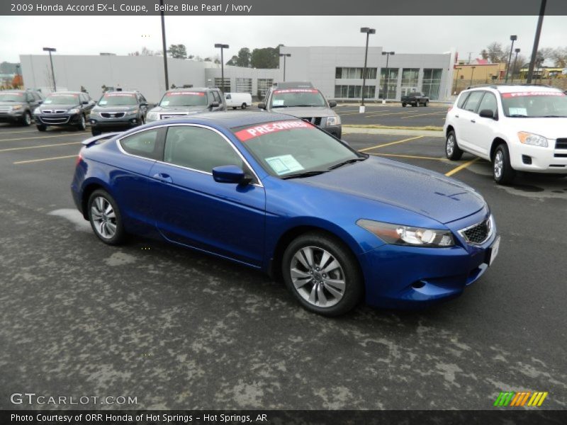 Belize Blue Pearl / Ivory 2009 Honda Accord EX-L Coupe